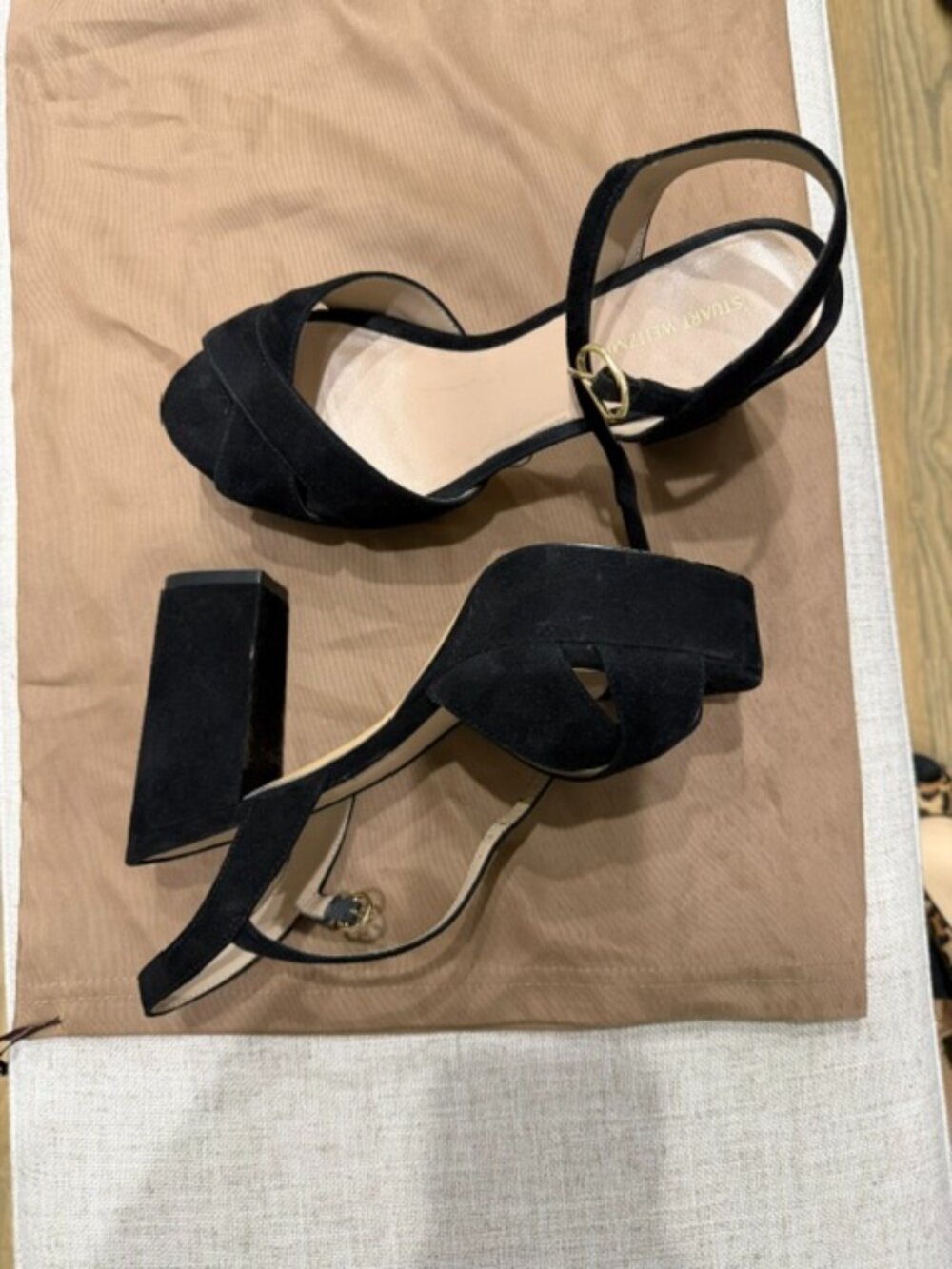 Stuart Weitzman Black Suede Platforms